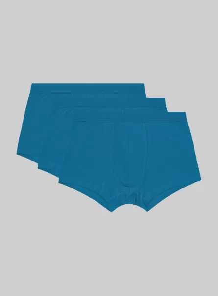 Unterwäsche Gut Alcott Männer Ob2 Blue Oil Med. Set Of 3 Pairs Of Stretch Cotton Boxer Shorts