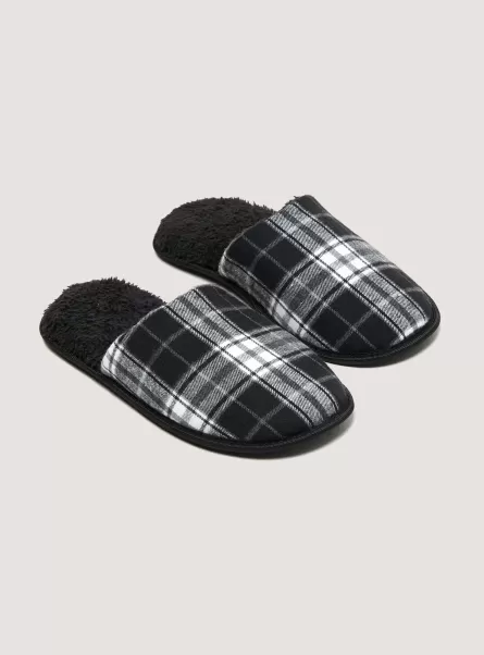 Männer Material Tartan Slippers Alcott C099 White Schuhe