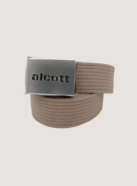 Geschäft Alcott Braided Belt With Logo Bg2 Beige Medium Gürtel Männer