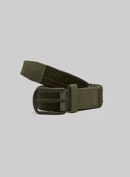 Ky2 Kaky Medium Rabattgewährung Alcott Braided Belt With Rectangular Buckle Gürtel Männer