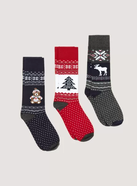 Männer Xmas Qualität Alcott Set Of 3 Christmas Socks Socken