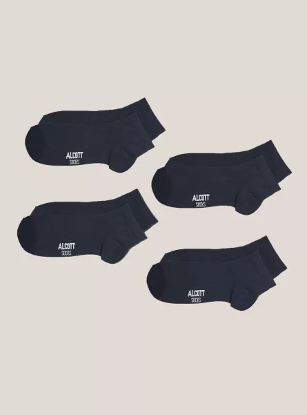 Alcott Ästhetik Na1 Navy Dark Männer Socken Set Of 4 Pairs Of Plain Basic Socks