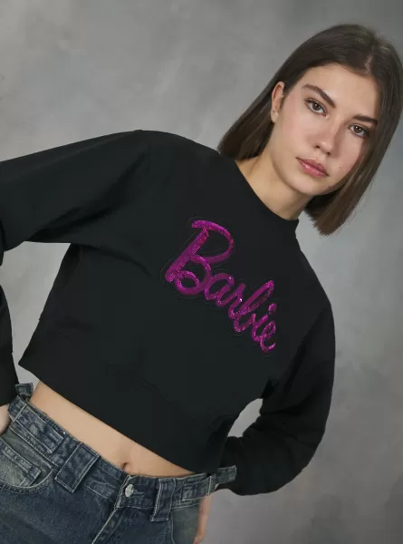 Bk1 Black Sweatshirts Frauen Verbraucher Barbie / Alcott Cropped Sweatshirt