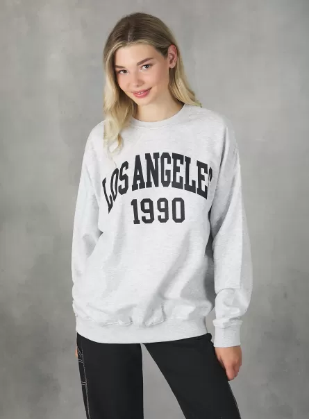 Marktpreis Frauen Alcott Oversized College Crew-Neck Sweatshirt Sweatshirts Mgy3 Grey Mel Light