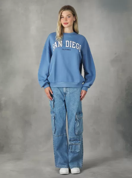 Frauen Standard Az2 Azzurre Medium Alcott Sweatshirts Crewneck College Comfort Fit Sweatshirt