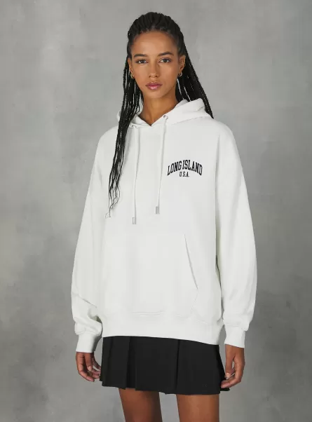 Preisangebot Sweatshirts Sweatshirt With College Print And Hood Wh2 White Frauen Alcott