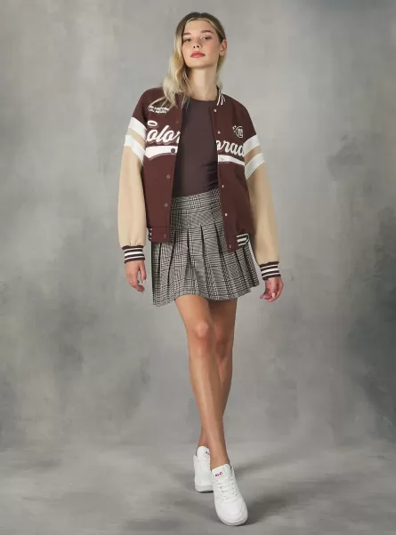 Kundendienst College Bomber Jacket With Print Sweatshirts Br2 Brown Medium Frauen Alcott