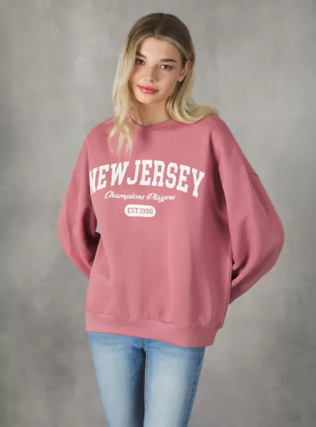 Sweatshirts Crewneck College Comfort Fit Sweatshirt Pk2 Pink Medium Frauen Alcott Kaufen