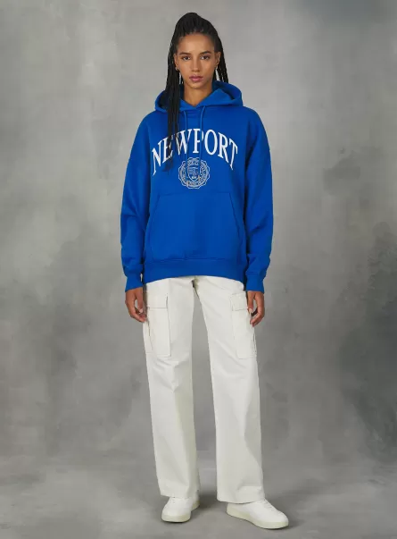 Sweatshirt With College Print And Hood Ry2 Royale Medium Frauen Alcott Sweatshirts 2024