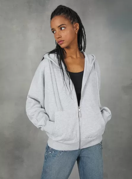 Sweatshirts Mgy3 Grey Mel Light Frauen Listenpreis Alcott Cotton Zip Hoodie