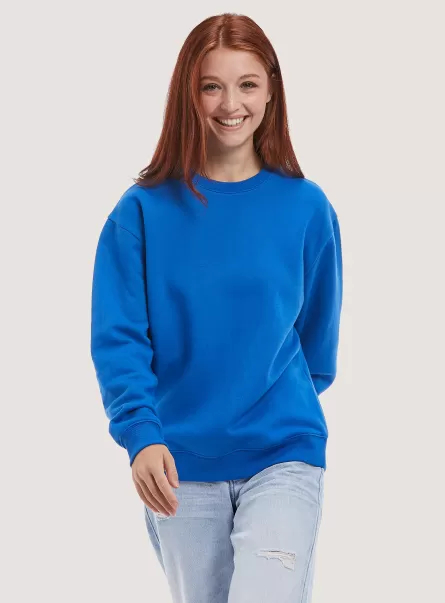 Frauen Alcott Sweatshirts Plain Cotton Crew-Neck Sweatshirt Sonderangebot Ry3 Royale Light