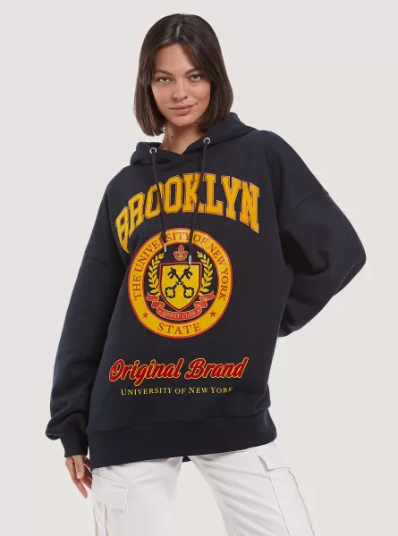 Frauen Eigenschaft Na1 Navy Dark Sweatshirt With Oversize College Print Alcott Sweatshirts