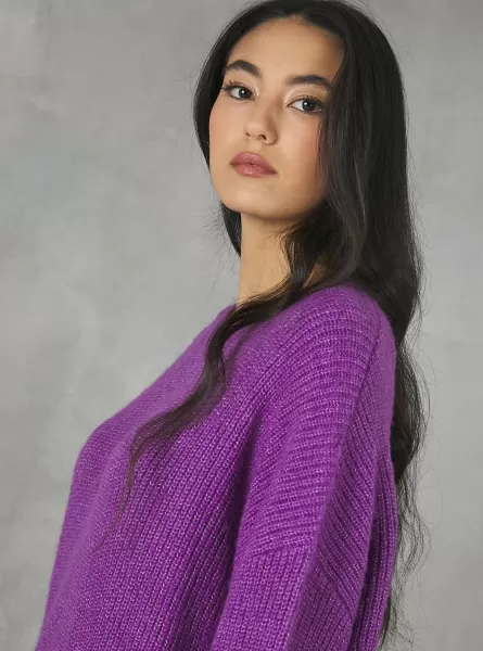 Oversize Pullover In English Rib Strickwaren Frauen Alcott Vi3 Violet Light Rabatt