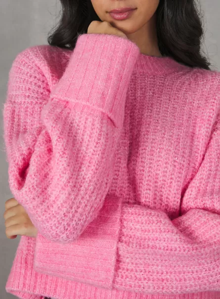 Mpk2 Pink Mel Medium Alcott Strickwaren English Rib Cropped Pullover Frauen Empfehlen