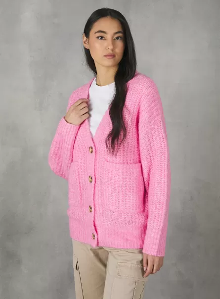 Strickwaren Mpk2 Pink Mel Medium Alcott Ribbed Cardigan Pullover Nachhaltigkeit Frauen