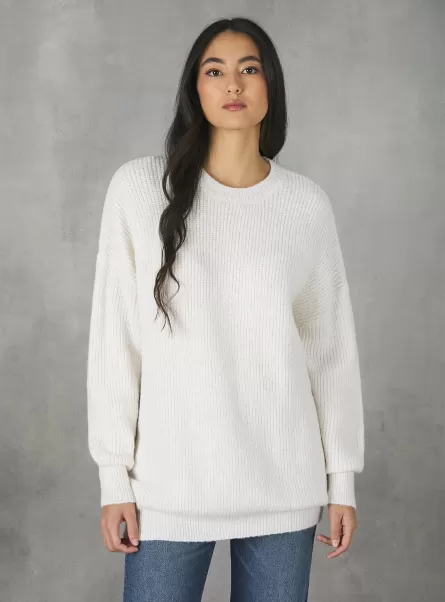 Frauen Strickwaren Wh2 White Alcott Oversize Pullover In English Rib Marktpreis