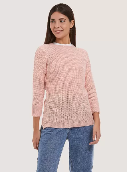 Werbung Frauen Strickwaren Alcott Warm English Rib Pullover Mkp3 Pink Mel Light
