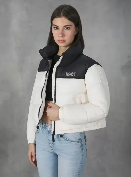 Cropped Jacket With Recycled Padding Wh1 Off White Frauen Alcott Sonderangebot Mäntel Und Jacken