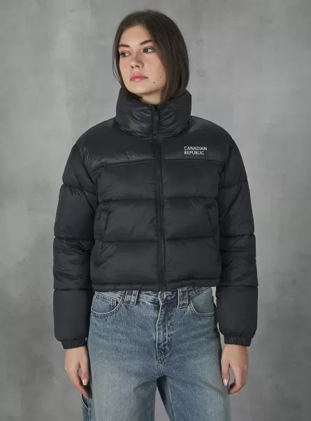 Nachschub Frauen Bk1 Black Mäntel Und Jacken Alcott Cropped Jacket With Recycled Padding