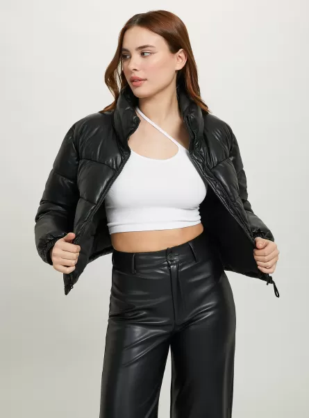 Cropped Leather-Effect Jacket Mäntel Und Jacken Alcott Bk1 Black Frauen Preisverhandlung