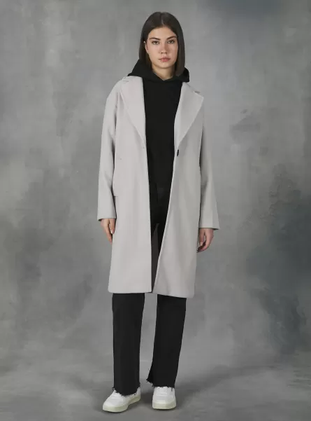 Modell Frauen Plain-Coloured Gauze Knit Coat Mäntel Und Jacken Alcott Wh1 Off White