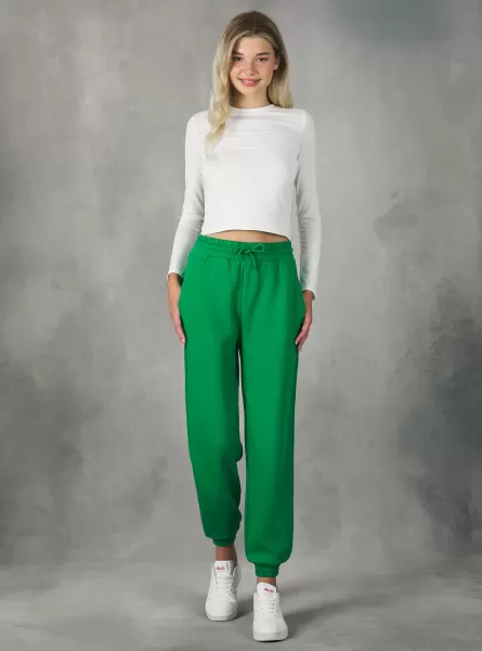 Frauen Kundendienst Plush Jogger Trousers Hosen Gn2 Green Medium Alcott