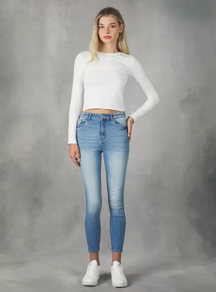 Alcott D006 Azure Jeans High-Waisted Super Skinny Jeans Treuerabatt Frauen
