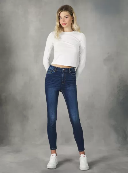 Aktionsrabatt Alcott Jeans Frauen D001 Deep Blue High-Waisted Super Skinny Jeans