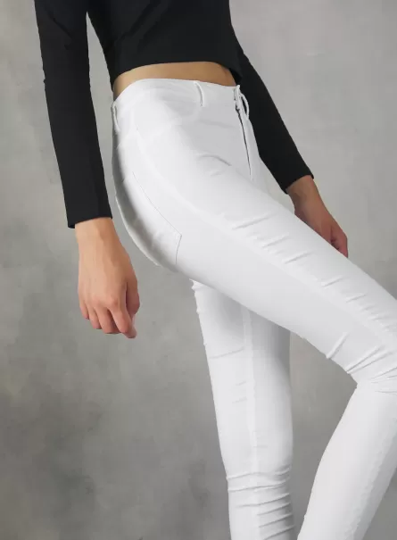 Vielseitigkeit Jeans Frauen High-Waisted Super Skinny Jeans In Stretch Denim D099 White Alcott