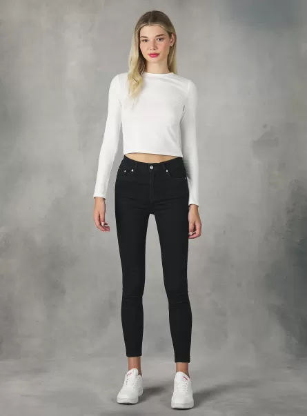 Frauen Jeans Eigenschaft D000 Black High-Waisted Super Skinny Jeans Alcott