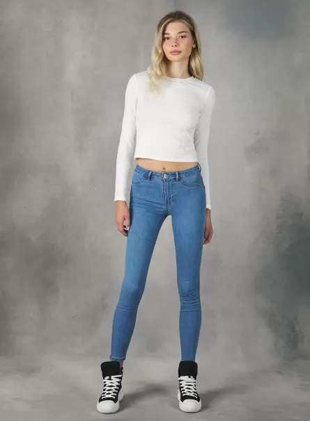 Alcott D006 Azure Jeans High-Waisted Super Skinny Jeans In Stretch Denim Frauen Preisnachlass
