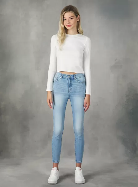 Jeans Frauen Vertrieb High-Waisted Super Skinny Jeans Alcott D007 Light Azure
