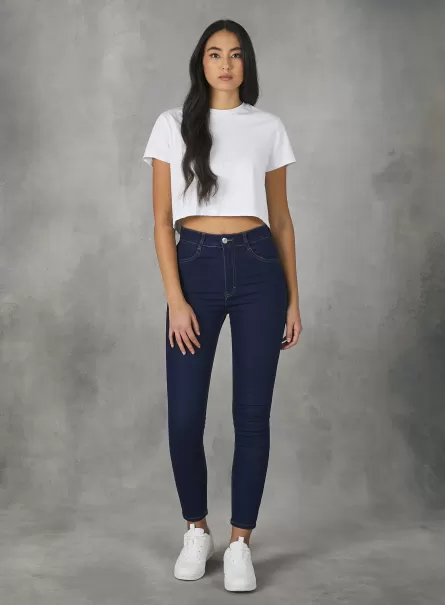 Prototyp Skinny Fit Jeans Mit Hoher Taille Jeans Frauen Alcott D002 Medium Dark Blue