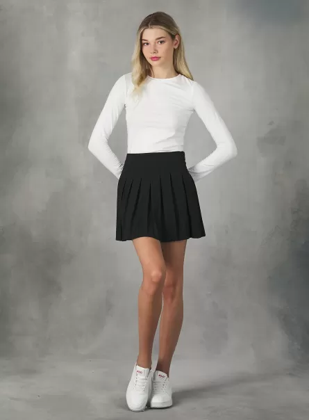 Bk1 Black Preis-Leistungs-Verhältnis Mini Skirt With Pleats Alcott Röcken Und Shorts Frauen