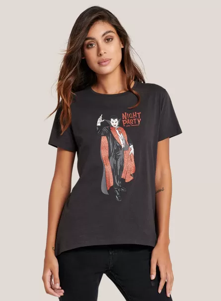 Frauen C1111 Black Popularität T-Shirt Monsters / Alcott T-Shirt