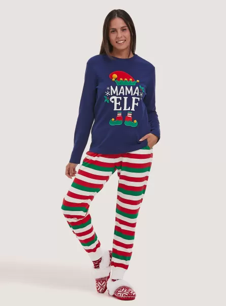 Alcott Pijamas Na1 Navy Dark Pyjamas Elf Christmas Family Collection Das Günstigste Frauen