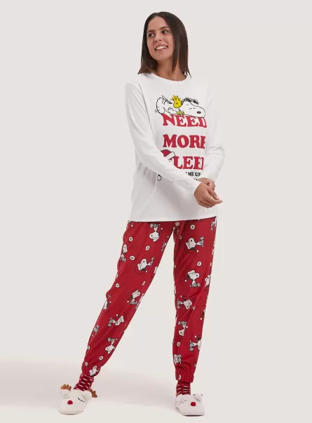 Wh2 White Frauen Alcott Pigiama Peanuts X Christmas Family Collection Preissenkung Pijamas