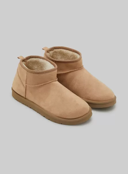 Bg2 Beige Medium Schuhe Sonderangebot Frauen Alcott Low Suede Ankle Boots With Faux Fur Inside