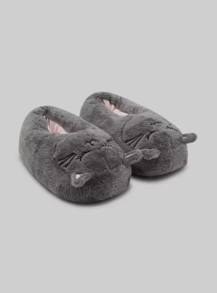 Frauen Alcott Plush Slippers With Night Mask Design Gy2 Grey Medium Schuhe