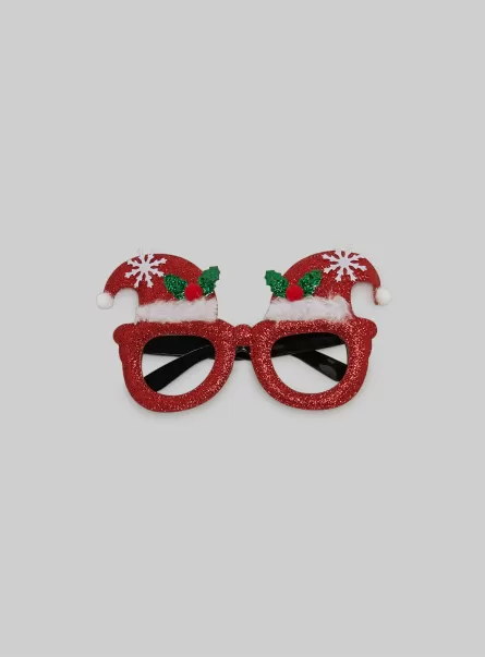 Frauen Christmas Goggles Norm Haarschmuck Red/White B009 Alcott