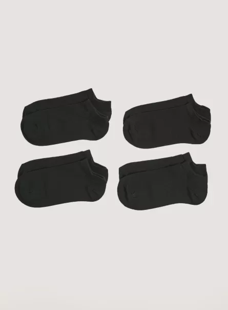 Frauen Set Of 4 Pairs Of Plain Socks Bk1 Black Alcott Socken Nachschub