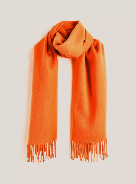 Or2 Orange Med. Schals Unifarbener Schal Mit Fransen Frauen Alcott Rabattaktion